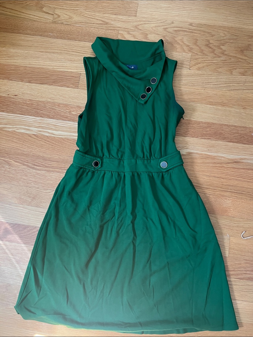 Modcloth Emerald Green Sleeveless A-Line Dress with Grommet Detail
